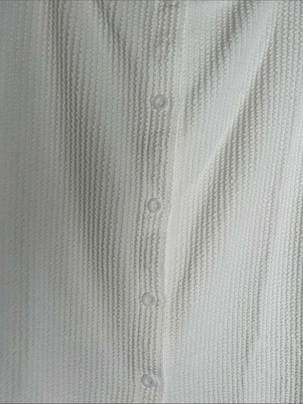 White Ribbed Button Front Tank Top - Picture 2 of 3